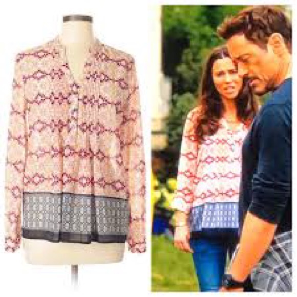 Anthropologie HD in Paris Red and Pink Blouse / 2 / Excellent condition - Picture 3 of 17